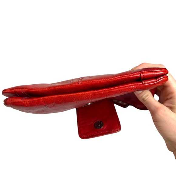 Anthropologie Vilenca Holland Rustic Red Woven Leather Convertible Crossbody - Picture 9 of 9